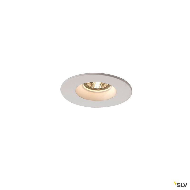 PLASTRA, recessed fitting, QPAR51, round, white plaster, max. 35W