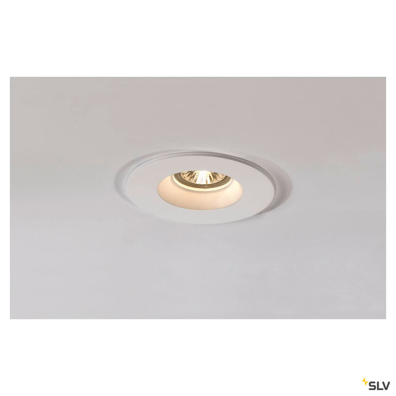 PLASTRA, recessed fitting, QPAR51, round, white plaster, max. 35W