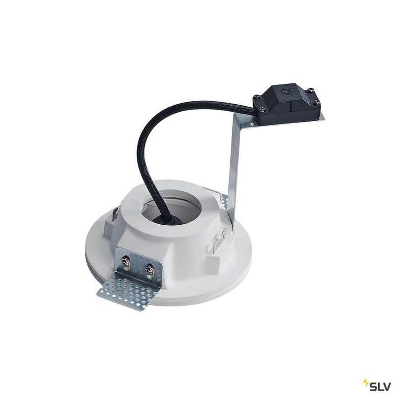 PLASTRA, recessed fitting, QPAR51, round, white plaster, max. 35W