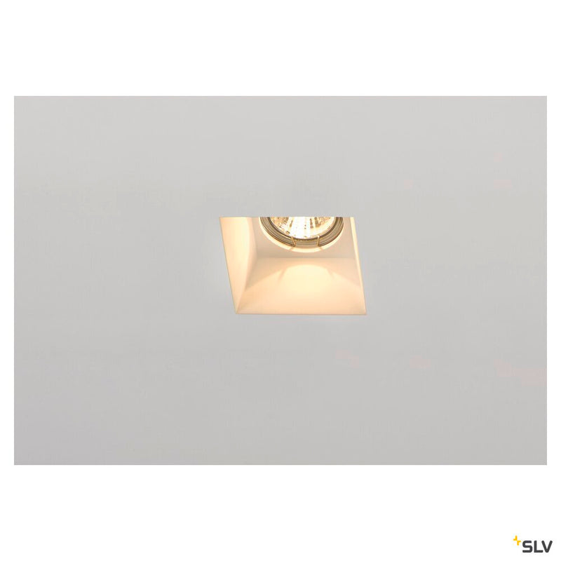 PLASTRA, recessed fitting, QPAR51, square, white plaster, max. 35W