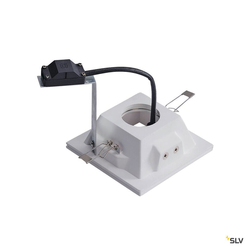 PLASTRA, recessed fitting, QPAR51, square, white plaster, max. 35W