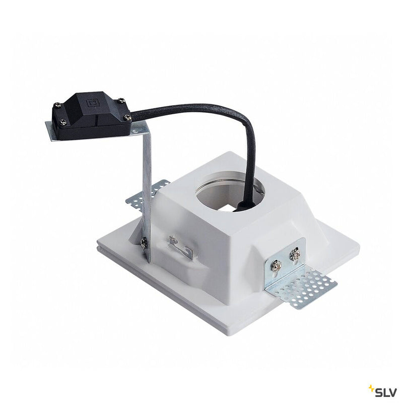 PLASTRA, recessed fitting, QPAR51, square, white plaster, max. 35W