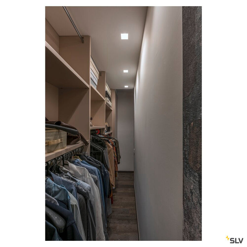 PLASTRA, recessed fitting, QPAR51, square, white plaster, max. 35W