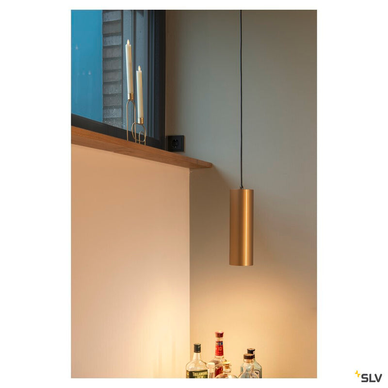 ENOLA pendant, TC-(D,H,T,Q)SE, round, gold, max. 60W, incl. gold canopy