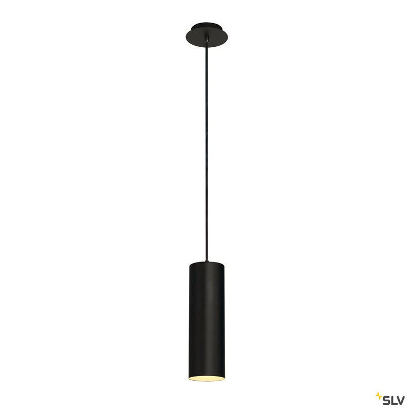 ENOLA pendant, A60, round, matt black, E27, max. 60W, incl. black canopy