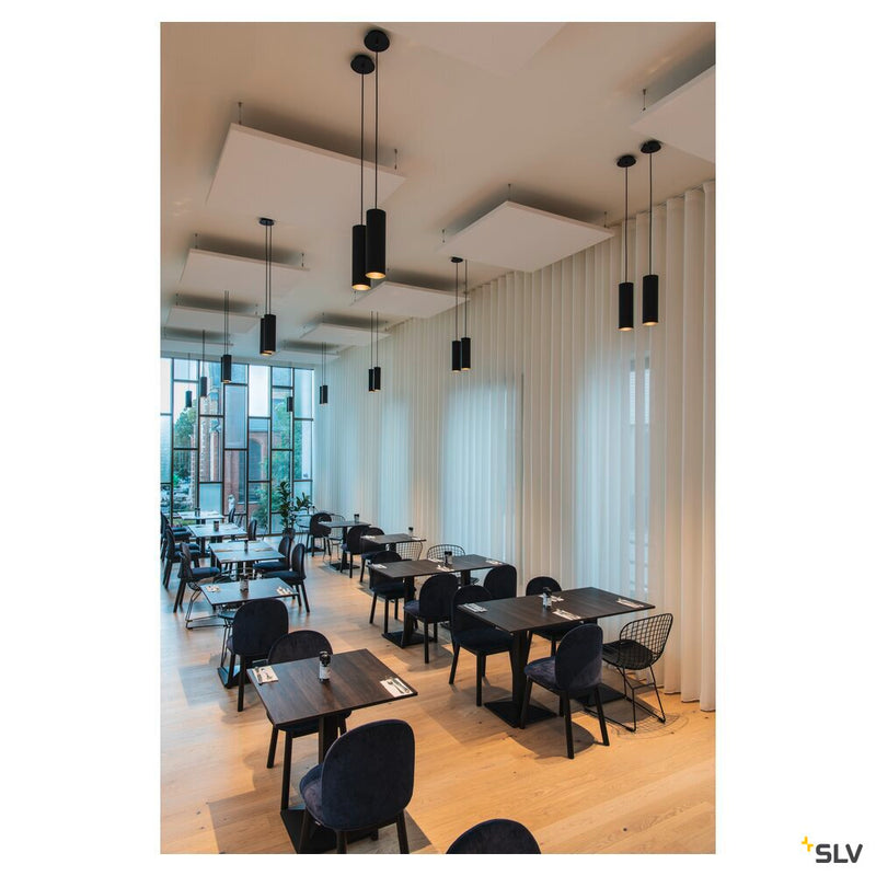 ENOLA pendant, A60, round, matt black, E27, max. 60W, incl. black canopy