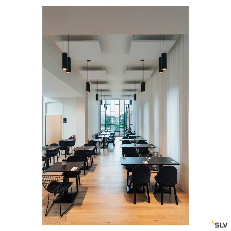 ENOLA pendant, A60, round, matt black, E27, max. 60W, incl. black canopy