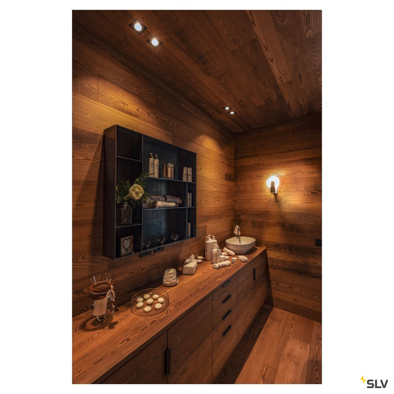 PATTA-I, LED outdoor recessed ceiling light, angular DL IP65 black 1800-3000K