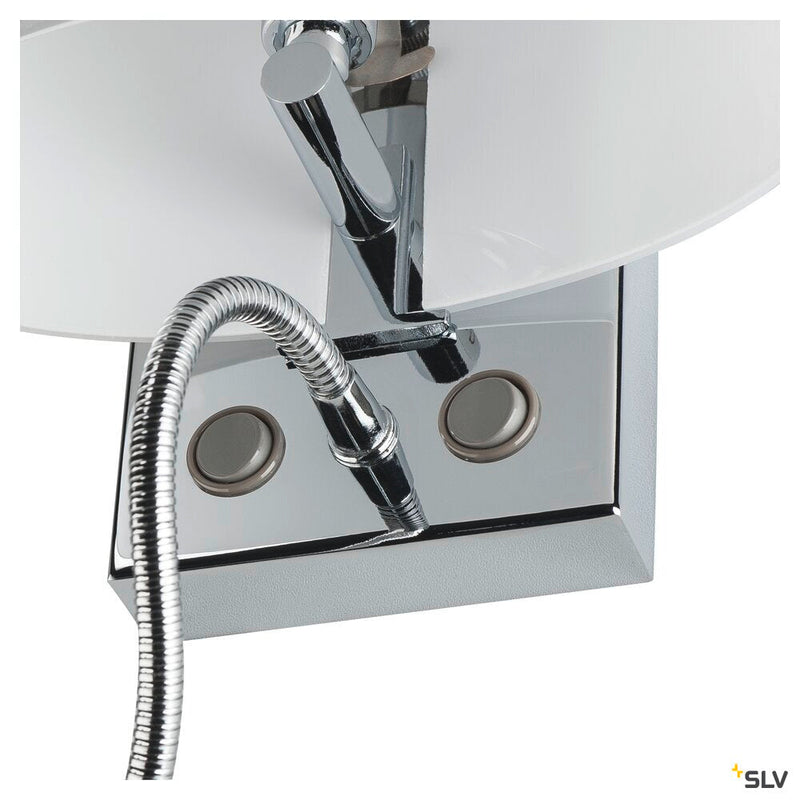 COUPA FLEX wall light, QT14, 3000K, chrome, frosted glass, 43W,