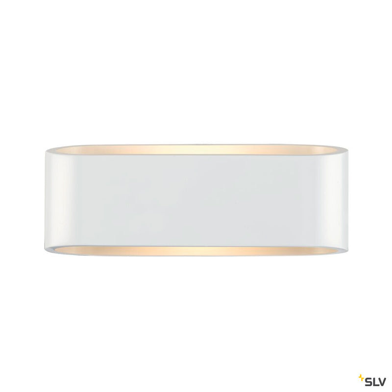 ASSO 70 wall light, LED, 3000K, oval, white, L/W/H 18/9.5/7.1 cm