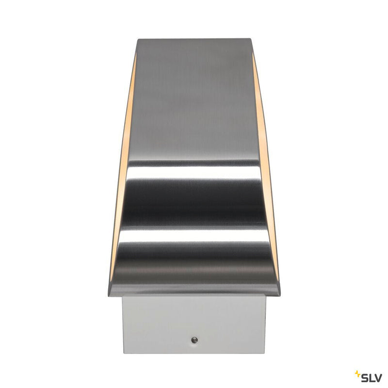 ASSO 70 wall light, LED, 3000K, oval, brushed aluminium /white, L/W/H 18/9.5/7.1 cm
