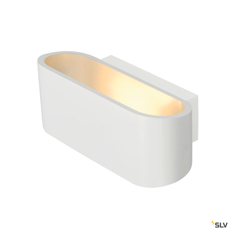 OSSA 180 wall light, QT-DE12, oval, up/down, white, L/W/H 18/8/7 cm, max. 100W