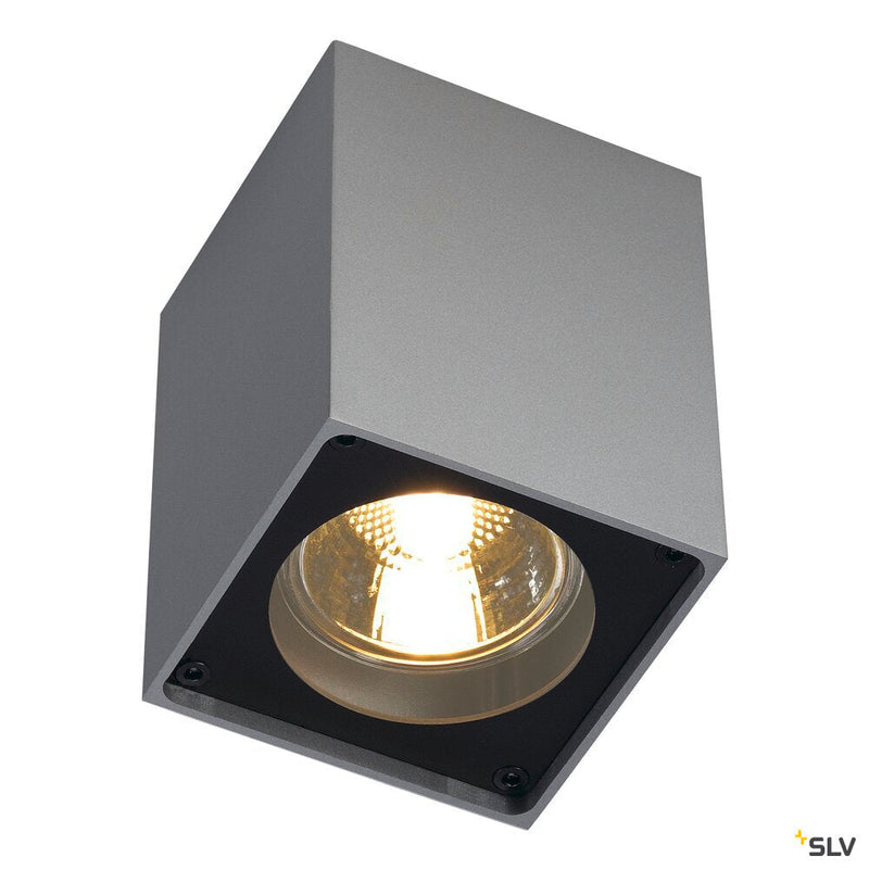 ALTRA DICE, ceiling light, QPAR51, square, silver-grey/black, max. 35W