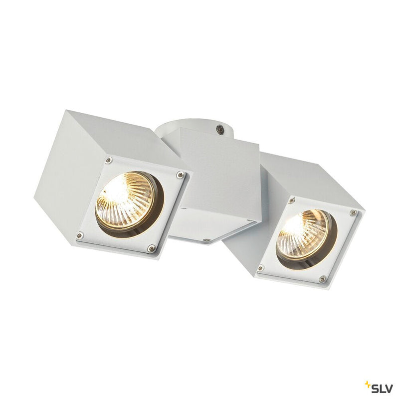 ALTRA DICE, ceiling light, double-headed, QPAR51, white, max. 100 W