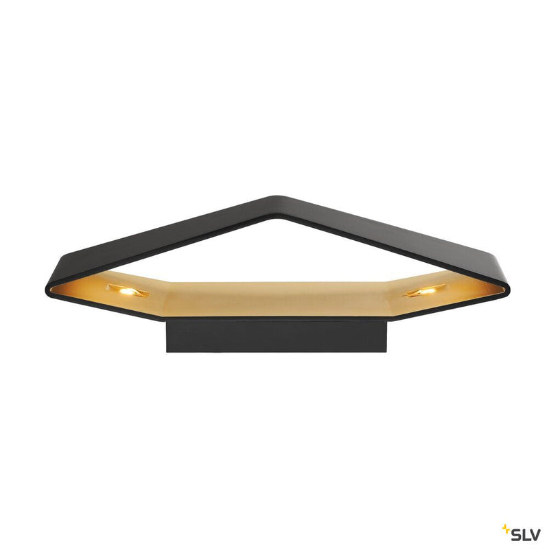 CARISO WL-4, wall light, LED, 2700K, black/brass, 2x9W