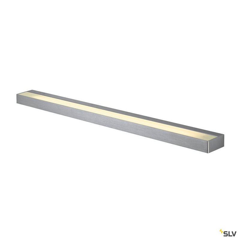 SEDO 21, wall light, LED, 3000K, square, brushed aluminium, frosted glass, L/W/H 89.5/8.5/4 cm, energy saving lamp, 33 W