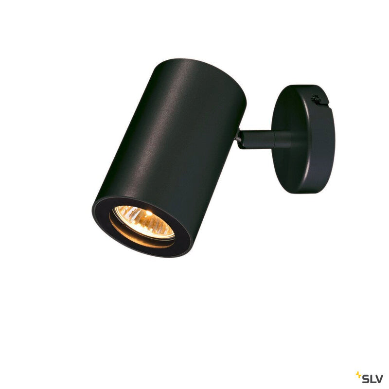 ENOLA_B, wall and ceiling light, spot, single-headed, QPAR51, black, max. 50W