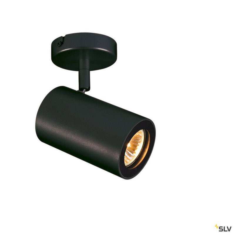 ENOLA_B, wall and ceiling light, spot, single-headed, QPAR51, black, max. 50W
