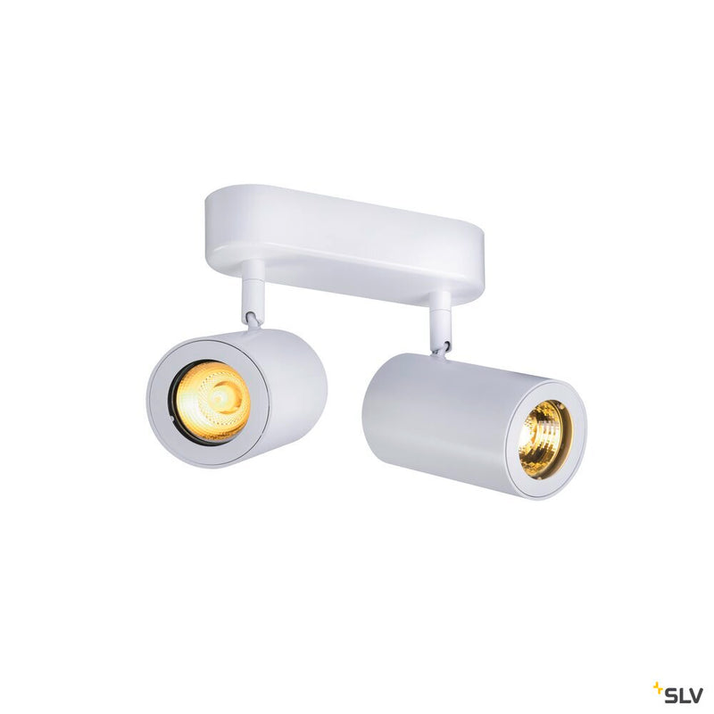 ENOLA_B, wall and ceiling light, spot, double-headed, QPAR51, white, max. 100W