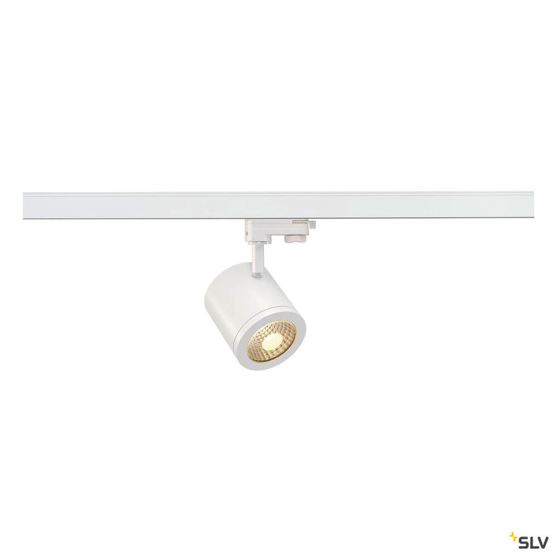ENOLA_C, spot for 240V 3-phase track, LED, 3000K, round, white, 55°, 11.2 W, incl. 3-phase adapter