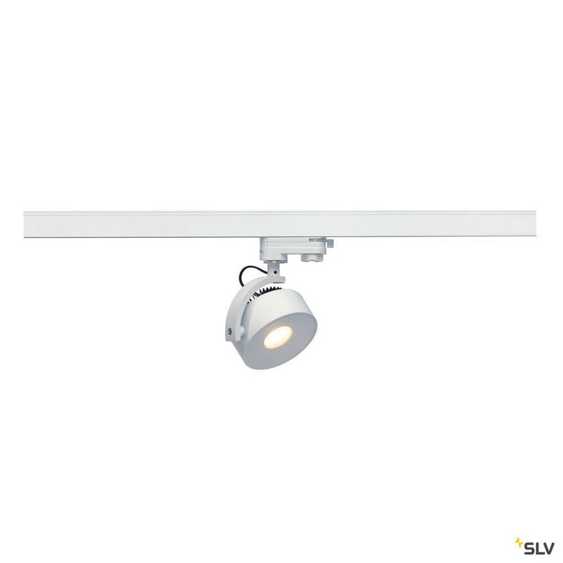 KALU TRACK, spot for 240V 3-phase track, LED, 3000K, round, white, incl. 3-phase adapter