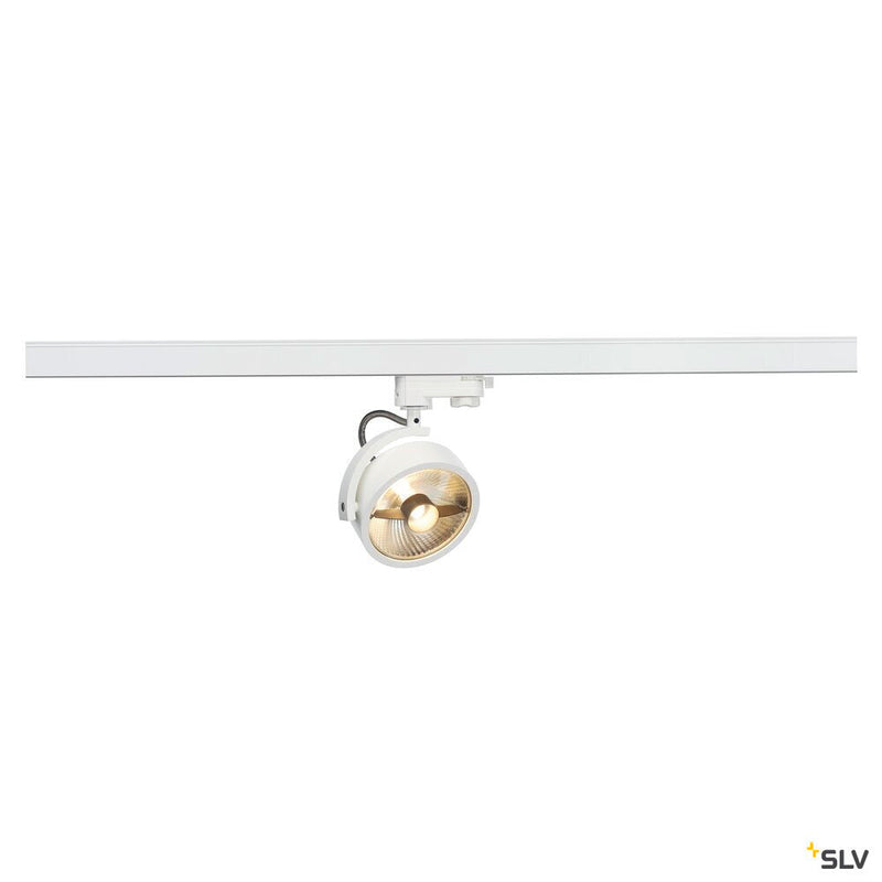KALU TRACK, spot for 240V 3-phase track, QPAR111, white, max. 75 W, incl. 3-phase adapter