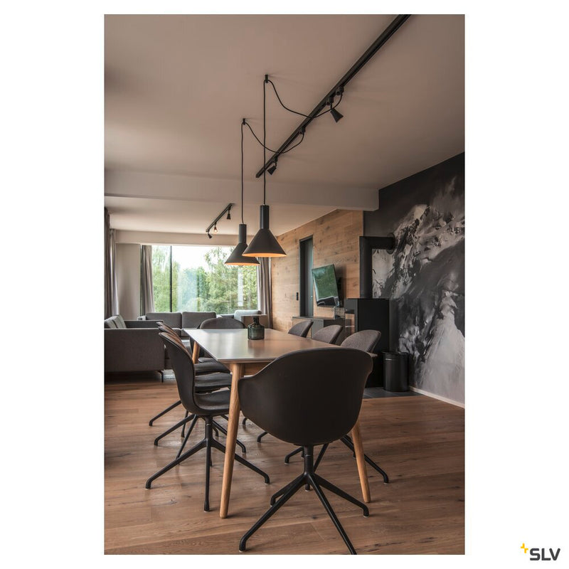 PHELIA 275 E27, Indoor pendant, black/gold