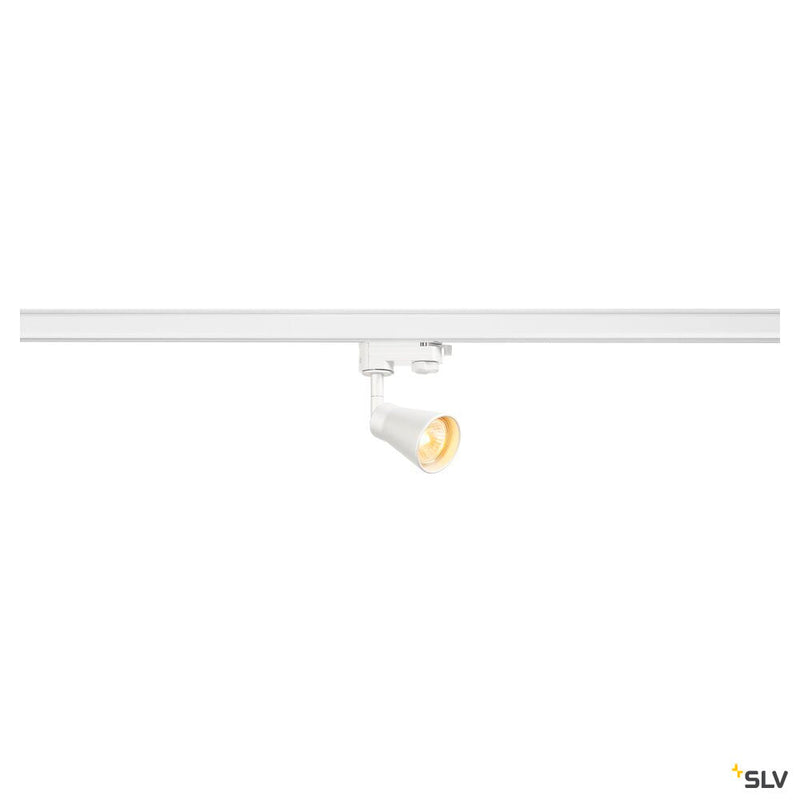 AVO, spot for high-voltage 3-phase track, QPAR51, white, max. 50W, incl. 3-phase adapter