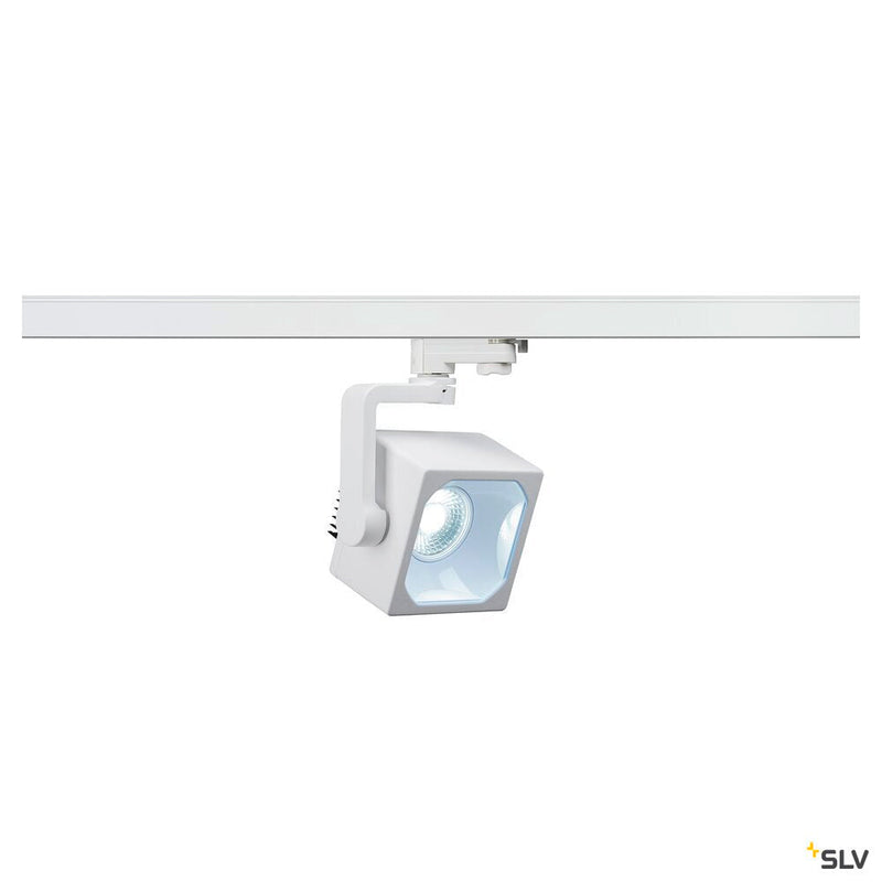 EURO CUBE, spot for 240V 3-phase track, LED, 4000K, white, 60°, incl. 3-phase adapter