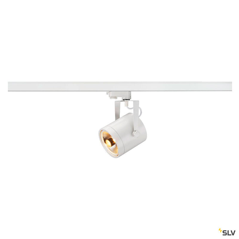 EURO SPOT, spot for 240V 3-phase track, QPAR111, round, white, max. 75W, incl. 3-phase adapter