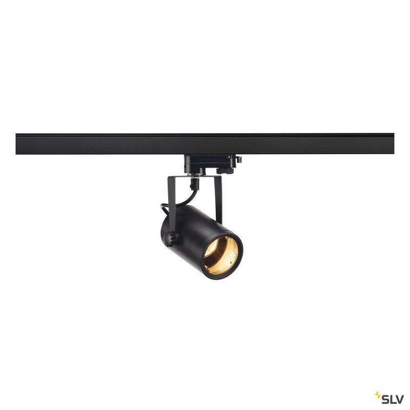 EURO SPOT, spot for 240V 3-phase track, QPAR51, black, max. 25W, incl. 3-phase adapter