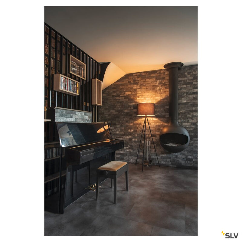 FENDA, floor stand, A60, black, without shade, max. 40W