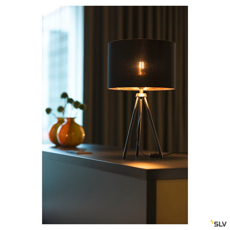 FENDA, table lamp, lamp base, A60, black, without shade, max. 40W, incl. switch in the power cable