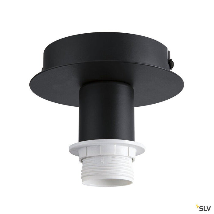 FENDA, ceiling light, ceiling plate, A60, black, without shade, max. 60W