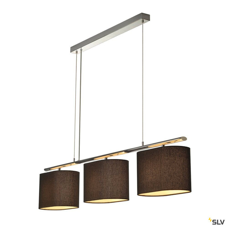 TRIADEM, pendant, triple-headed, A60, black shade, max. 180W