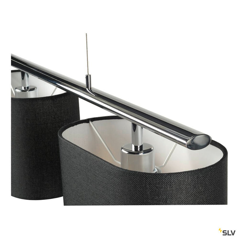 TRIADEM, pendant, triple-headed, A60, black shade, max. 180W