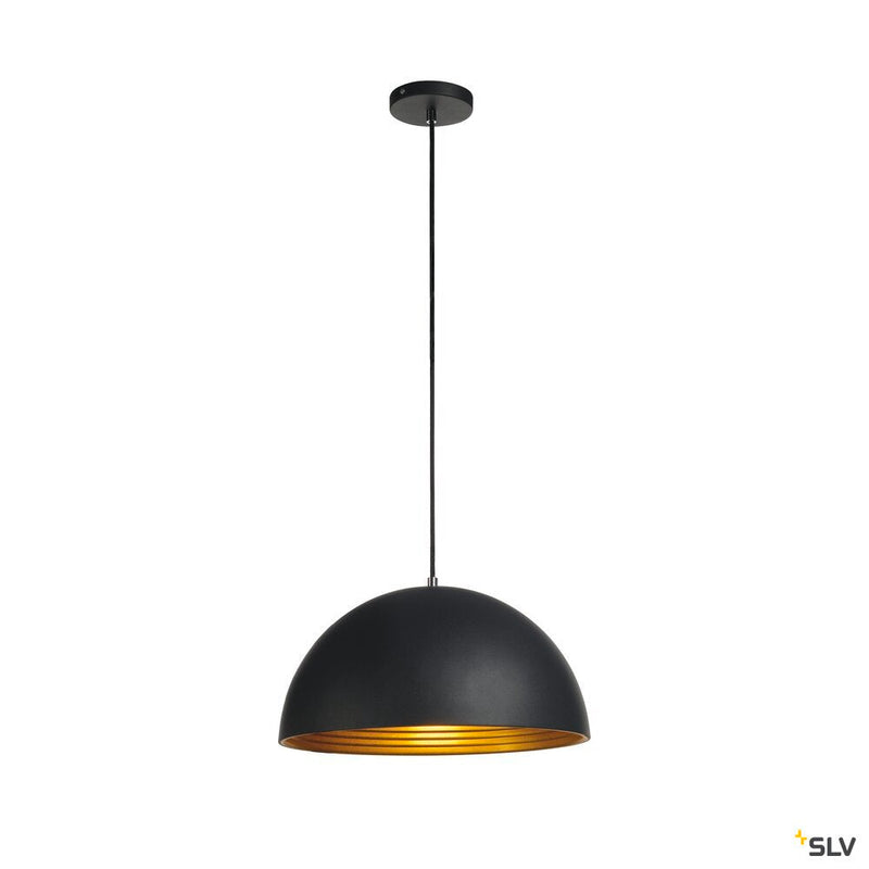 FORCHINI M PD-2, pendant, TC-(D,H,T,Q)SE, round, black/gold, Ø 40cm, max. 40W