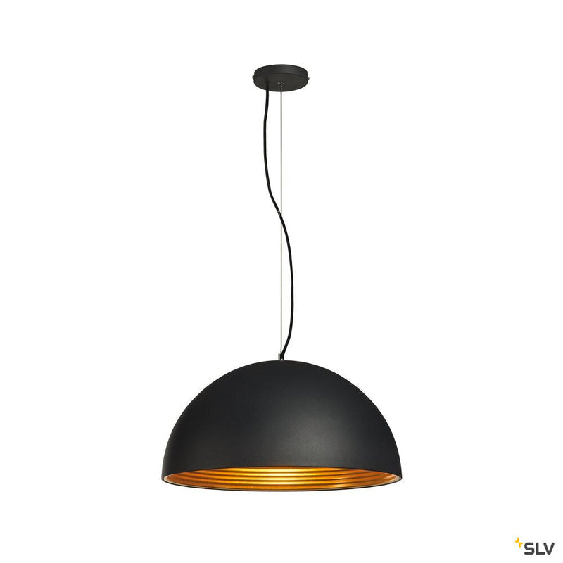 FORCHINI M PD-1, pendant, A60, round, black/gold, Ø 50cm, max. 40W