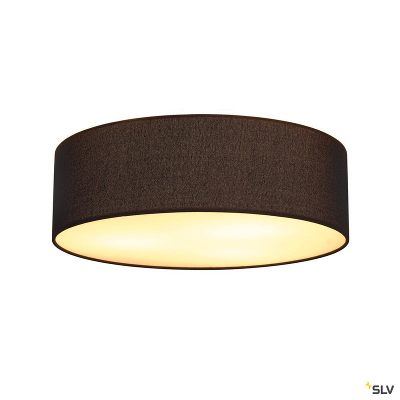 TENORA CL-1, ceiling light, TC-(D,H,T,Q)SE, round, black shade Ø/H 50/15 cm, max. 69W