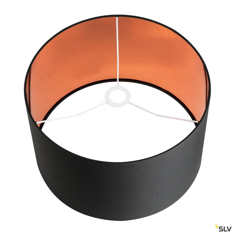 FENDA, lamp shade, round, black/copper, Ø/H 45.5/28 cm