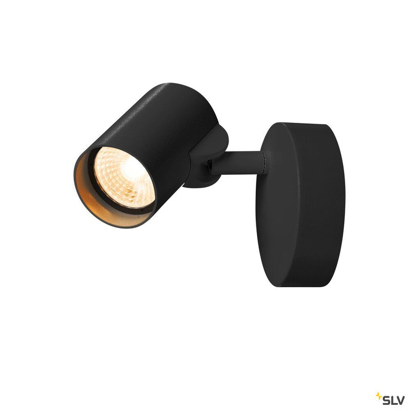 HELIA, wall and ceiling light, single-headed, LED, 3000K, 35°, black