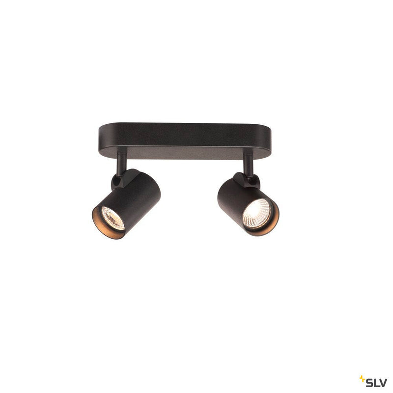 HELIA, wall and ceiling light, double-headed, LED, 3000K, 35°, black