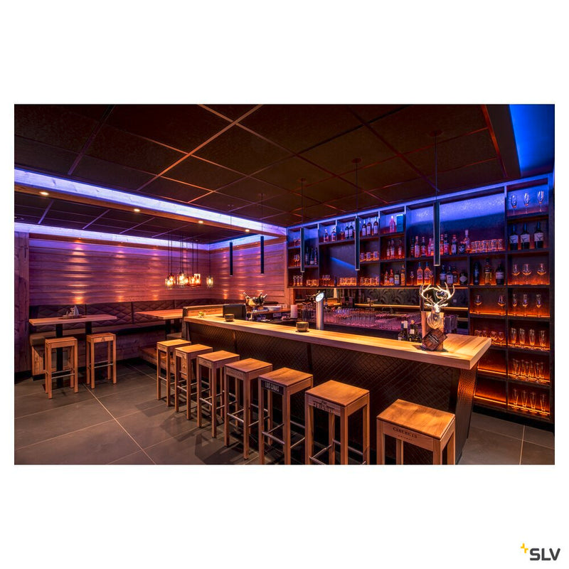 FENDA suspension, A60, black, without shade, without canopy, open cable, max. 60W