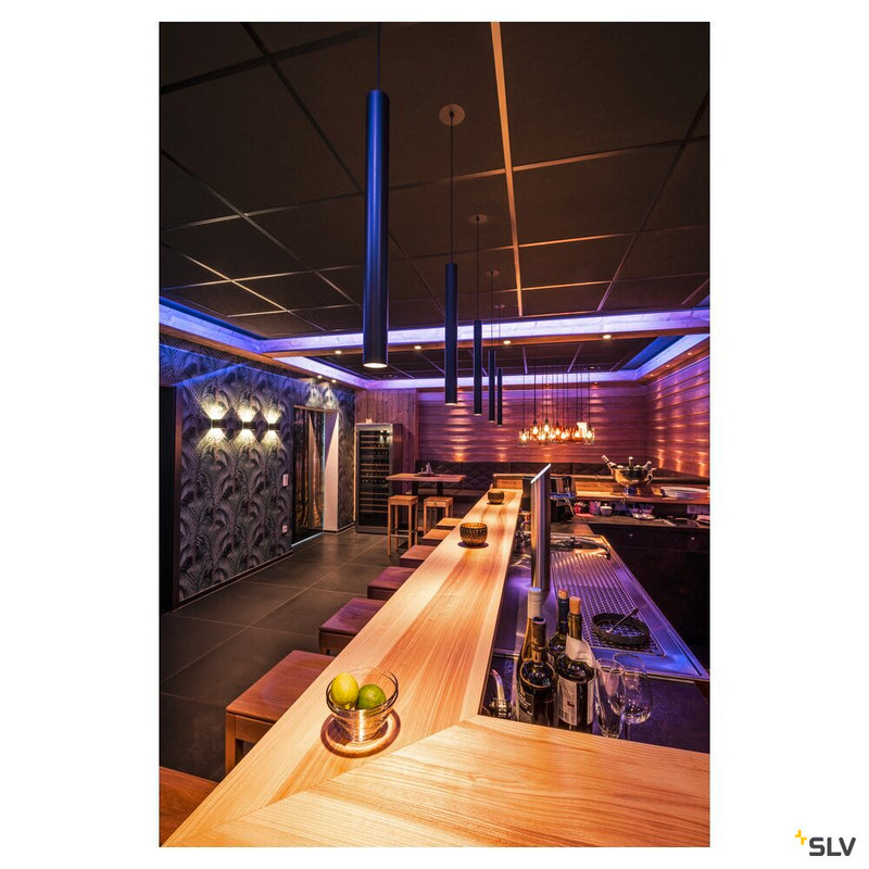 HELIA 30, pendant, LED, 3000K, round, black, flat canopy for recessed installation, 7.5W