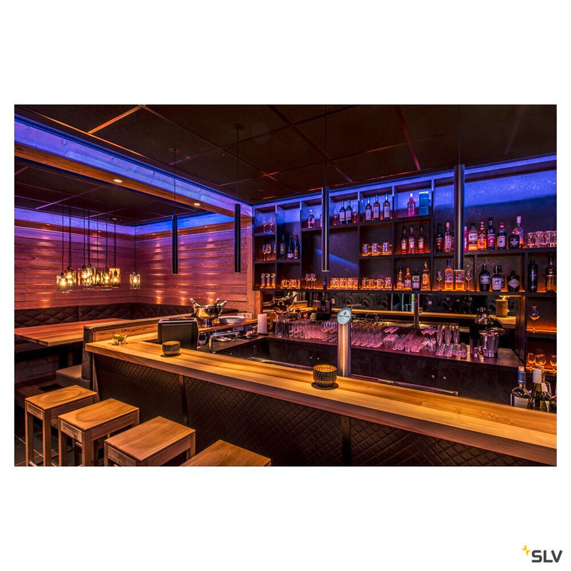 FENDA suspension, A60, black, without shade, without canopy, open cable, max. 60W