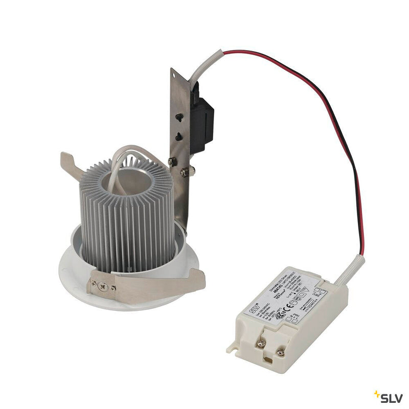 CONTONE, recessed fitting, LED, 2000-3000K, round, white, tiltable, 13W, including leaf springs