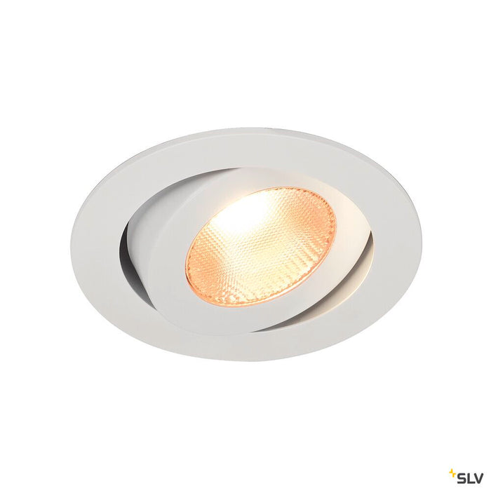 CONTONE, recessed fitting, LED, 2000-3000K, round, white, tiltable, 13W, including leaf springs