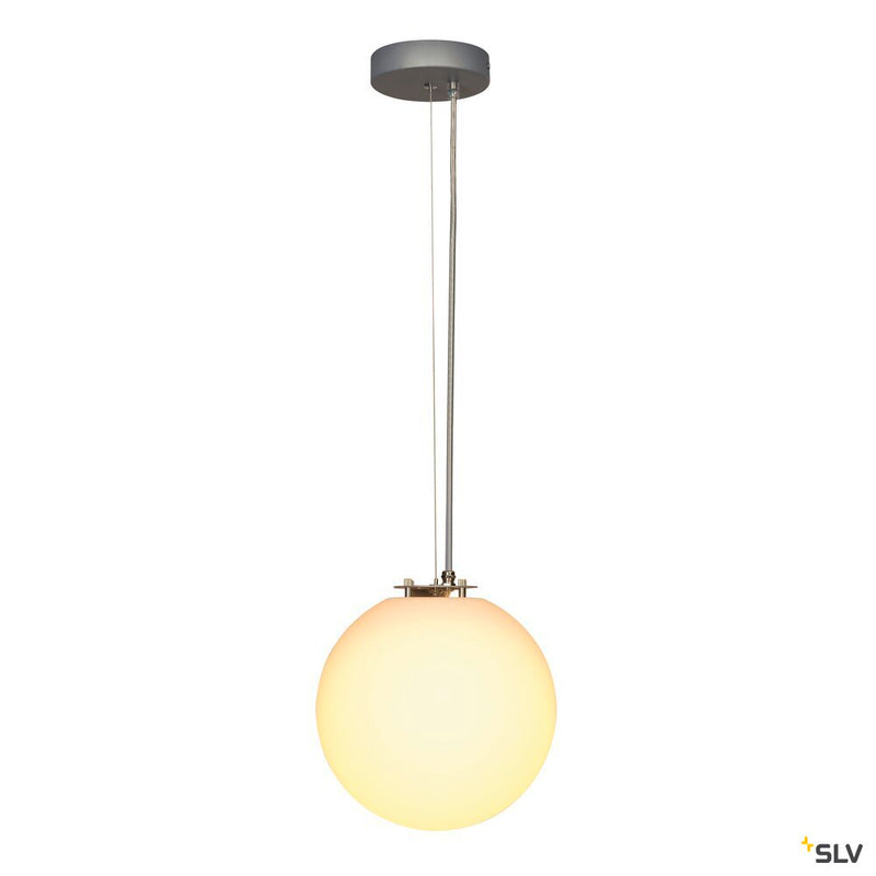 ROTOBALL 25, pendant, TC-(D,H,T,Q)SE, silver-grey/white, Ø 25 cm, max. 24W