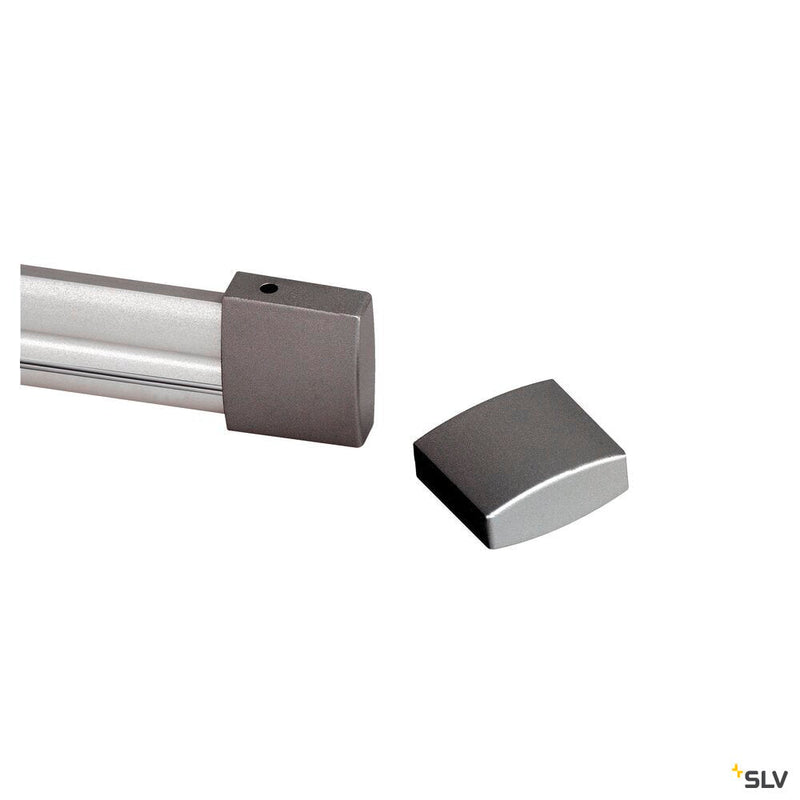 END CAPS, for 240V track EASYTEC II, 2 pieces, silver-grey