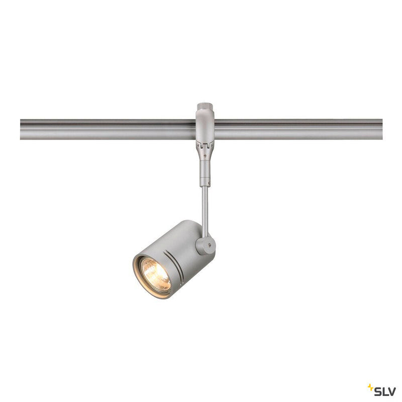 BIMA 1, spot for 240V track EASYTEC II, QPAR51, single-headed, silver-grey, max. 50W